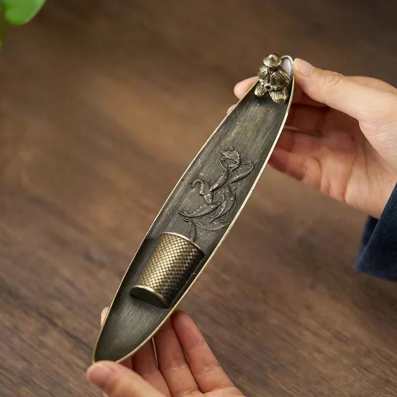 Porte-Encens Artisanal - Style Bambou et Pêcheur