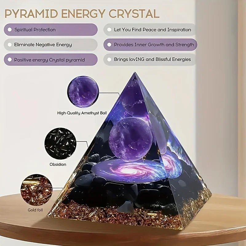 Pyramide d'Energie en Cristal d'Améthyste